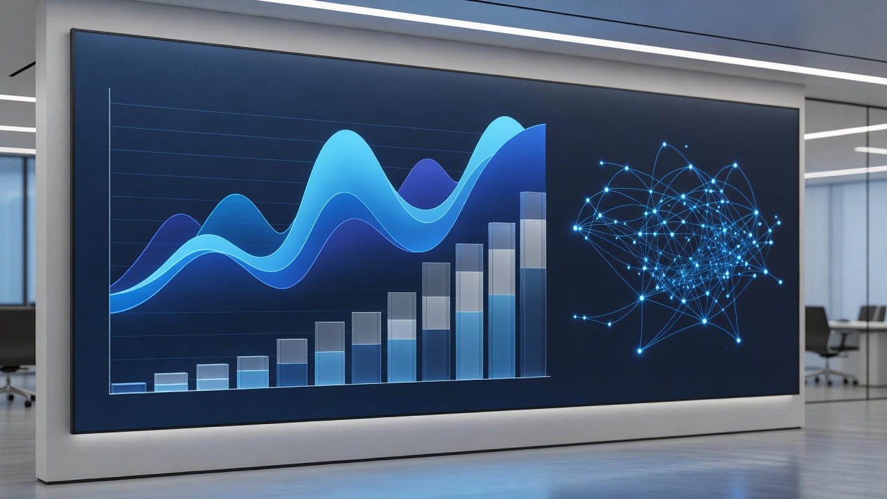 Data Visualization Charts showing Growth of Artificial Intelligence in Digital Advertising Campaigns